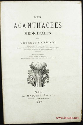Item #1028 Des Acanthacées médicinales. Georges DETHAN