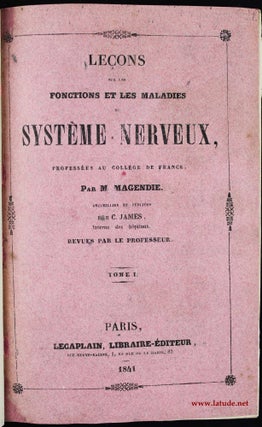 Item #10678 Leçons sur les fonctions et les maladies du système nerveux, professées au...