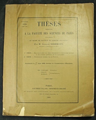 Item #11117 Essai sur le rôle des ondes hertziennes en astronomie physique et sur diverses...