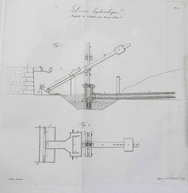 Item #11147 Instruction sur le levier hydraulique, propriété de l'auteur par brevet d'invention. Deuxième édition. GODIN.