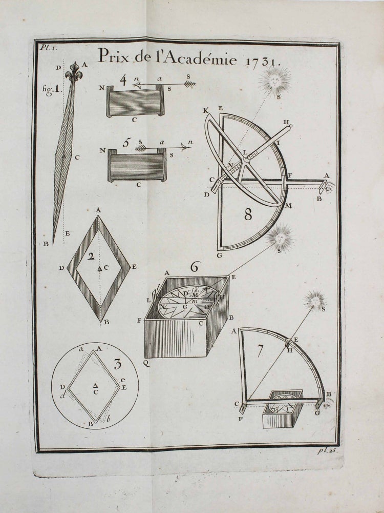 Item #12416 De la méthode d'observer en mer la déclinaison de la boussole. Pièce qui a remporté le prix proposé par l'Académie Royale des Sciences pour l'année 1731. Pierre BOUGUER.