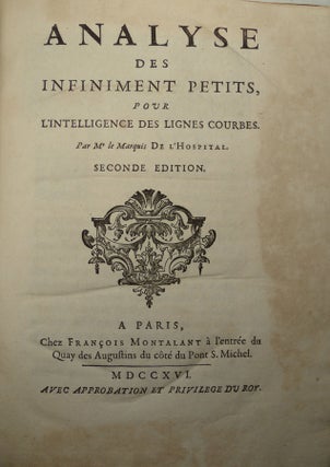 Analyse des infiniment petits, pour l'intelligence des lignes courbes.