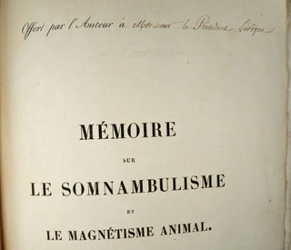 Item #13479 Mémoire sur le somnambulisme et le magnétisme animal, adressé en 1820 à...
