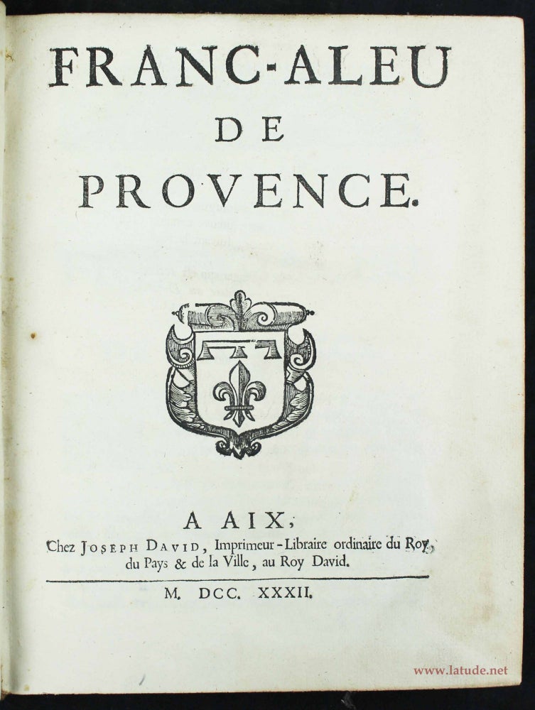 Item #13825 Franc-Aleu de Provence. Joseph-Laurent GENSOLLEN.