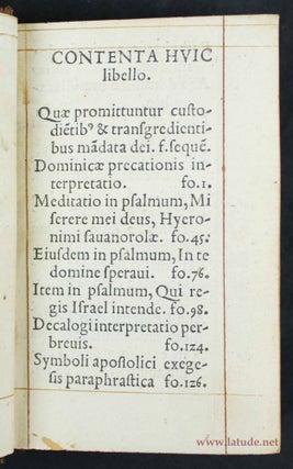 Dominicae precationis pia admodum erudita explanatio. Reliqua quæ hoc libello continentur, indicat sequens sollum.