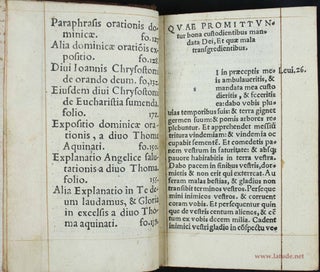 Dominicae precationis pia admodum erudita explanatio. Reliqua quæ hoc libello continentur, indicat sequens sollum.