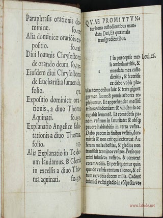 Dominicae precationis pia admodum erudita explanatio. Reliqua qu&aelig; hoc libello continentur, indicat sequens sollum.
