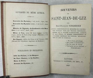 Item #14354 Souvenirs de Saint-Jean-de-Luz. Jean-François SAMAZEUILH