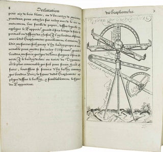 Déclaration et l'usage du Graphomètre, par la pratique duquel l'on peut mesurer toutes distances des choses de remarque qui se pourront voir et discerner du lieu où il sera posé: et pour arpenter terres, bois, prez et faire plans de villes forteresses, cartes géographiques et généralement toutes mesures visibles: et ce sans reigle d'Arithmétique. Inventé nouvellement et mis en lumière par Philippe Danfrie... A la fin de ceste déclaration est adjousté un traité de l'usage du trigomètre.