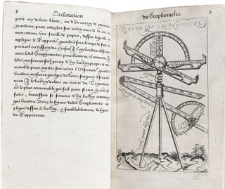Déclaration et l'usage du Graphomètre, par la pratique duquel l'on peut mesurer toutes distances des choses de remarque qui se pourront voir et discerner du lieu où il sera posé: et pour arpenter terres, bois, prez et faire plans de villes forteresses, cartes géographiques et généralement toutes mesures visibles: et ce sans reigle d'Arithmétique. Inventé nouvellement et mis en lumière par Philippe Danfrie... A la fin de ceste déclaration est adjousté un traité de l'usage du trigomètre.