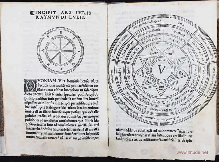 Item #15198 Ars juris illuminati doctoris R. Lulii. Que breuissima è et artificio quodam intellectuali clauditur. Ramon LULL.
