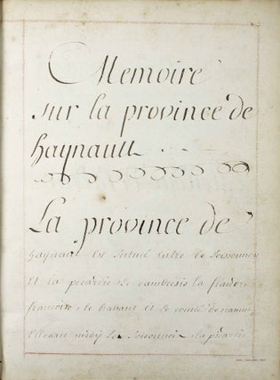 Item #15867 Mémoire sur la province de Haynault. VOISIN