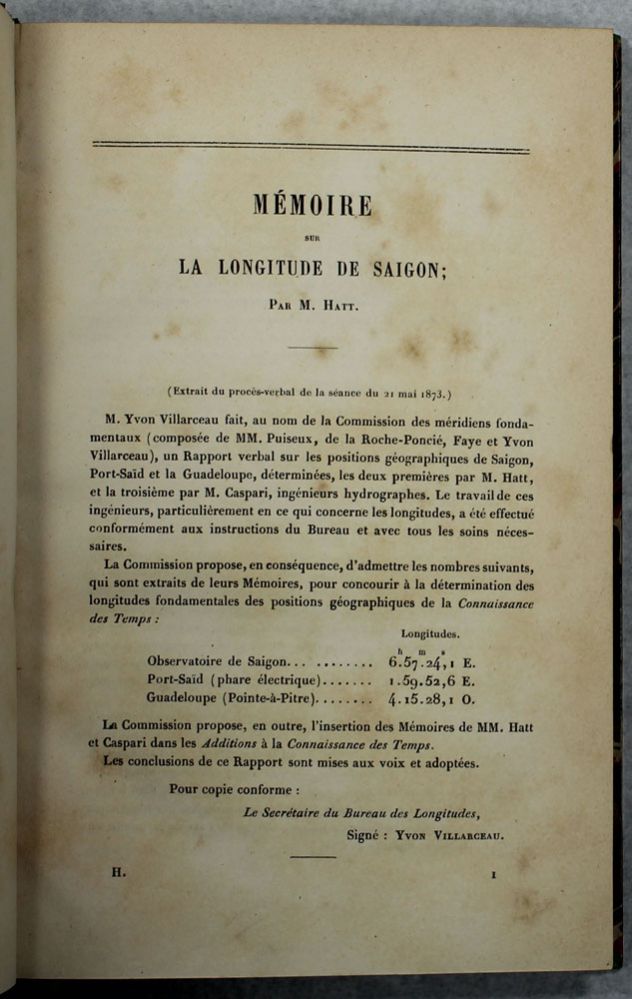 Item #1589 [Oeuvres diverses.] 9 tirés à part d'articles publiés par Hatt dans la "Connaissance des temps", les "Annales hydrographiques" P. HATT.