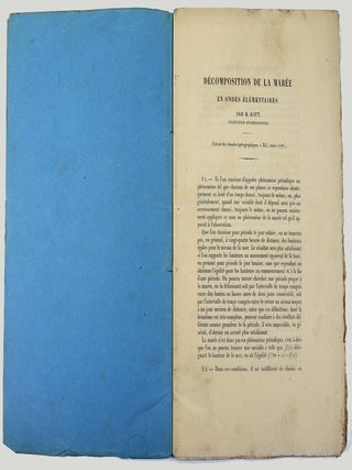 Item #1590 D&eacute;composition de la mar&eacute;e en ondes &eacute;l&eacute;mentaires. HATT