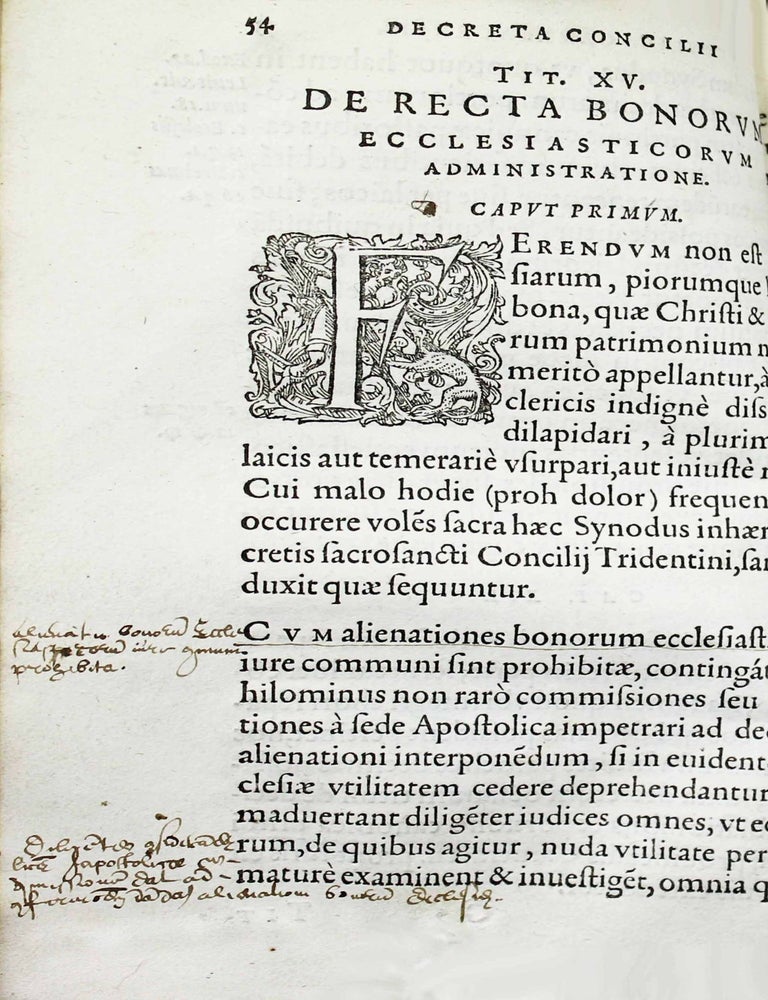 Item #16082 Concilium provinciale Cameracense in oppido Montis Hannoniae habitum anno domini 1586, praesidentibus... dominis Jo. Francisco Bonhomio, episcopo & comite Vercellensi... [legato] de latere, ac Ludovico de Berlaymont, archiepiscopo & duce Cameracensi... Adjectae sunt aliquot constitutiones. CAMBRAI.