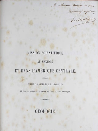 Voyage g&eacute;ologique dans les r&eacute;publiques de Guatemala et de Salvador.