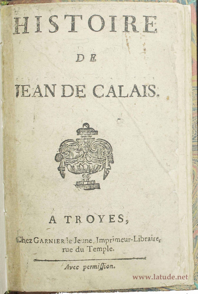 Item #16194 Histoire de Jean de Calais. JEAN DE CALAIS.