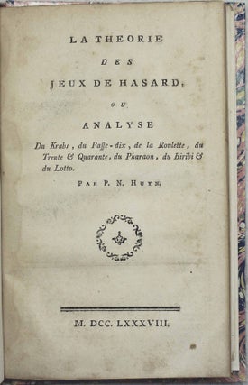 Item #16385 La théorie des jeux de hasard, ou analyse du Krabs, du Passe-dix, de la...
