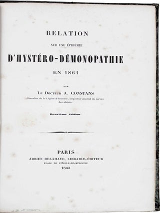 Relation sur une &eacute;pid&eacute;mie d&rsquo;hyst&eacute;ro-d&eacute;monopathie en 1861.
