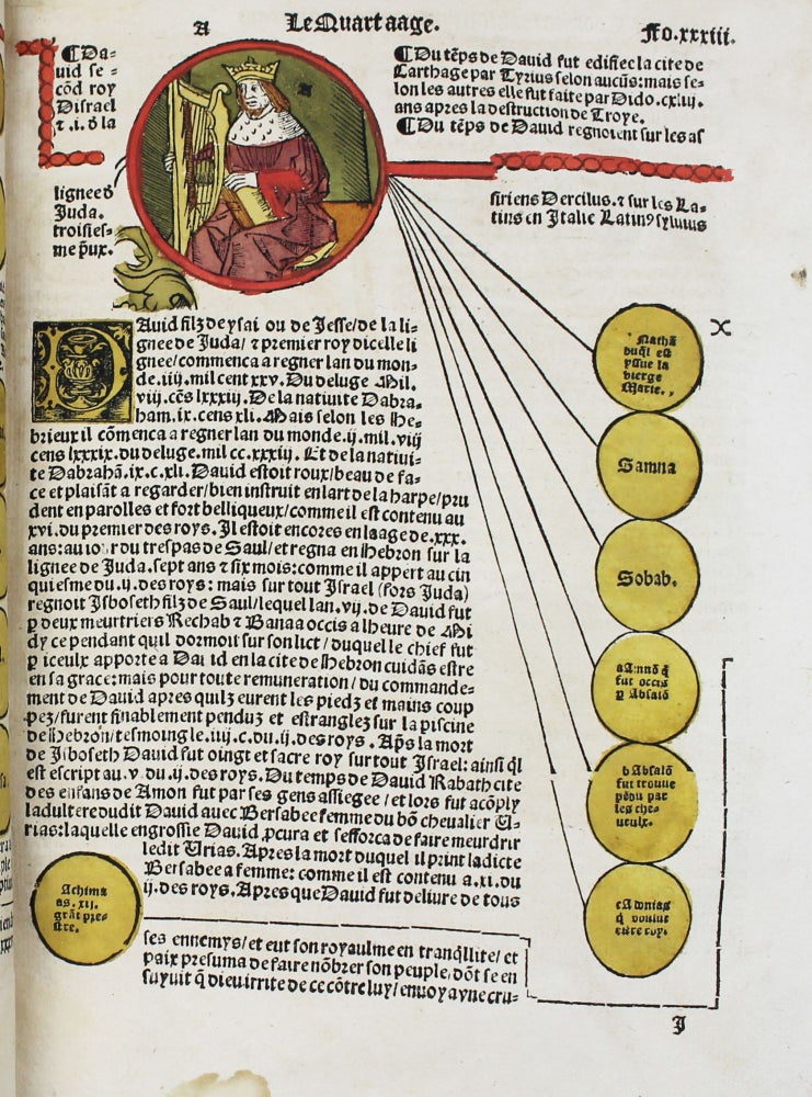 Item #16711 Cronica cronicarum abbrégée et mis en figures descentes et rondeaulx. CHRONIQUE.