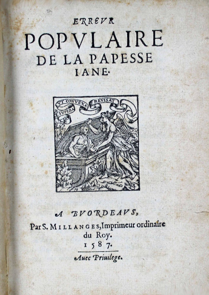Item #16726 Erreur populaire de la papesse Jane. Florimond de RAEMOND.