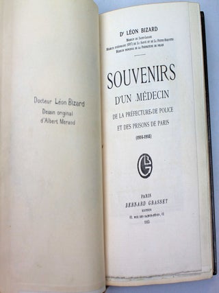 Souvenirs d'un m&eacute;decin de la Pr&eacute;fecture de police et des prisons de Paris (1914-1918).
