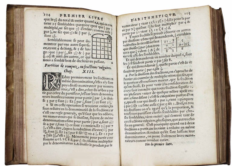 Item #16868 L'arithmétique départie en trois livres. Ensemble un petit discours des changes. Avec l'art de calculer aux getons. Jean TRENCHANT.