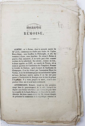 Biographie Rémoise ou histoire des Rémois célèbres.