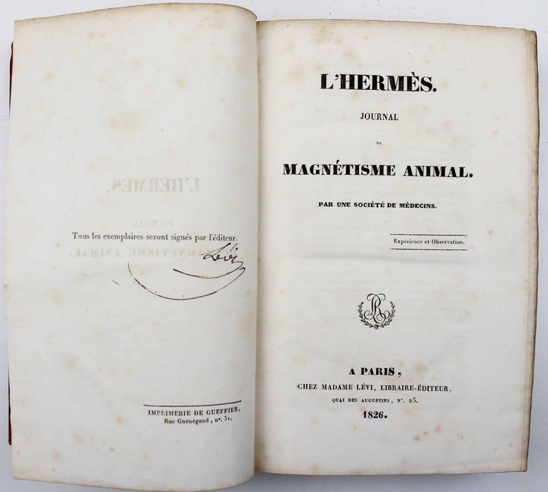 Item #16982 L'Hermès. Journal du Magnétisme Animal. Par une société de médecins. HERMES.