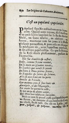Les origines de quelques coutumes anciennes, et de plusieurs façons de parler triviales. Avec un vieux manuscrit en vers, touchant l'origine des Chevaliers Bannerets.