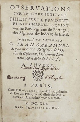 Item #17151 Observations sur un livre intitulé Philippe le Prudent, fils de Charles Quint,...