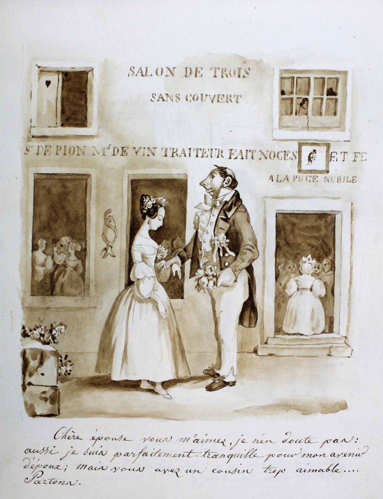 Item #17299 [27 lavis de caricatures]. DAUMIER GAVARNI, BOUCHOT.