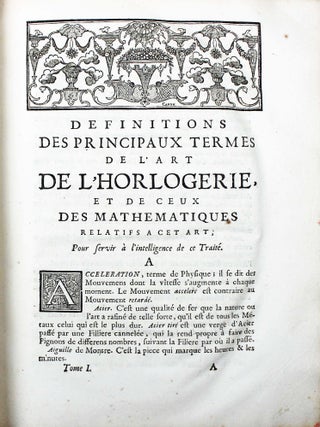 Trait&eacute; de l'horlogerie m&eacute;chanique et pratique. Approuv&eacute; par l'Acad&eacute;mie Royale des Sciences.