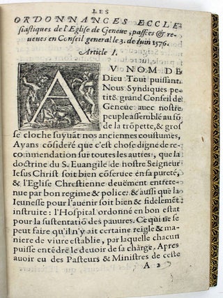 Ordonnances ecclesiastiques. Item l'ordre des escoles de ladite cité.