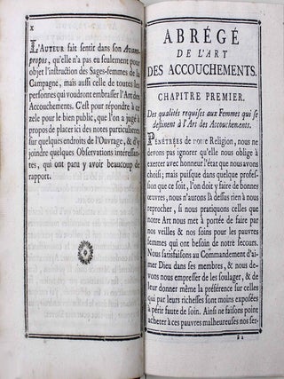 Abr&eacute;g&eacute; de l'art des accouchements, dans lequel on donne les pr&eacute;ceptes n&eacute;cessaires pour le mettre heureusement en pratique, & auquel on a joint plusieurs observations int&eacute;ressantes sur des cas singuliers. Ouvrage tr&egrave;s utile aux jeunes sages-femmes, & g&eacute;n&eacute;ralement &agrave; tous les &eacute;l&egrave;ves en cet art, qui d&eacute;sirent de s'y rendre habiles. Nouvelle &eacute;dition, avec figures grav&eacute;es en taille-douce & imprim&eacute;es en couleurs.