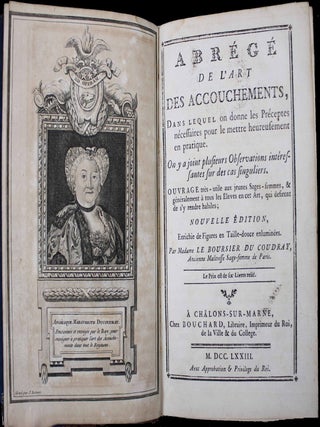 Abr&eacute;g&eacute; de l'art des accouchements, dans lequel on donne les pr&eacute;ceptes n&eacute;cessaires pour le mettre heureusement en pratique, & auquel on a joint plusieurs observations int&eacute;ressantes sur des cas singuliers. Ouvrage tr&egrave;s utile aux jeunes sages-femmes, & g&eacute;n&eacute;ralement &agrave; tous les &eacute;l&egrave;ves en cet art, qui d&eacute;sirent de s'y rendre habiles. Nouvelle &eacute;dition, avec figures grav&eacute;es en taille-douce & imprim&eacute;es en couleurs.