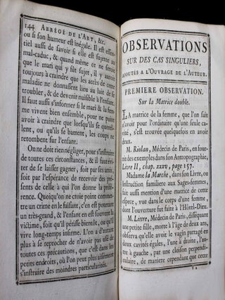Abr&eacute;g&eacute; de l'art des accouchements, dans lequel on donne les pr&eacute;ceptes n&eacute;cessaires pour le mettre heureusement en pratique, & auquel on a joint plusieurs observations int&eacute;ressantes sur des cas singuliers. Ouvrage tr&egrave;s utile aux jeunes sages-femmes, & g&eacute;n&eacute;ralement &agrave; tous les &eacute;l&egrave;ves en cet art, qui d&eacute;sirent de s'y rendre habiles. Nouvelle &eacute;dition, avec figures grav&eacute;es en taille-douce & imprim&eacute;es en couleurs.