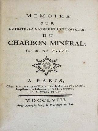 M&eacute;moire sur l'utilit&eacute;, la nature et l'exploitation du charbon min&eacute;ral.