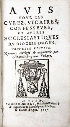 Item #17624 Avis pour les curez, vicaires, confesseurs et autres ecclésiastiques du...