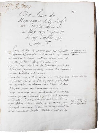 Extraict de quelques principaux articles de la Chambre des comptes de Paris.