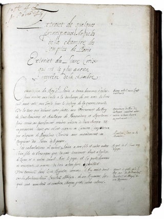 Extraict de quelques principaux articles de la Chambre des comptes de Paris.