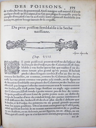 La premi&egrave;re [seconde] partie de l'histoire enti&egrave;re des poissons. Compos&eacute;e premi&egrave;rement. RONDELET LAMARCK, Guillaume.