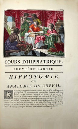 Cours d'hippiatrique, ou traité complet de la médecine des chevaux, orné de soixante & cinq planches gravées avec soin.