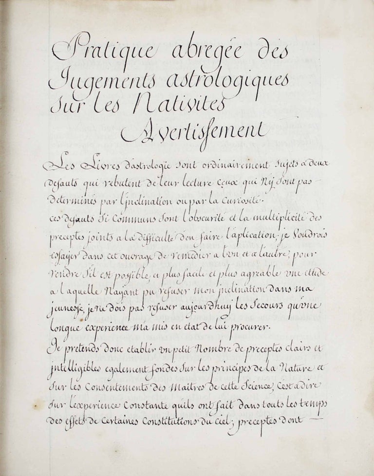 Item #17792 Pratique abrégée des jugements astrologiques sur les nativités. Henri de BOULAINVILLIERS.