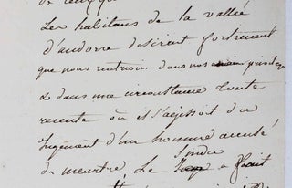 Manuscrit au sujet du rétablissement d'un viguier en Andorre.