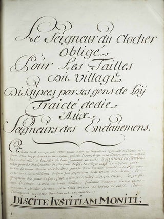 Item #17844 Le seigneur du clocher obligé pour les tailles du village dissipées par ses gens de...