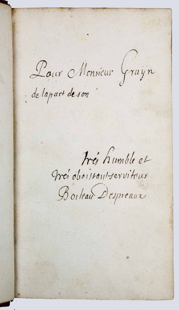 Item #17881 Oeuvres diverses du sieur D***, avec le Traité du Sublime ou du merveilleux dans le discours. Nicolas BOILEAU, Sieur Despreaux.