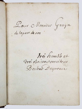 Oeuvres diverses du sieur D***, avec le Trait&eacute; du Sublime ou du merveilleux dans le discours. Nicolas BOILEAU, Sieur Despreaux.