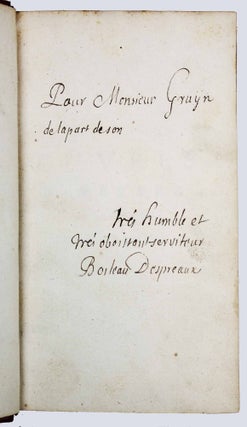Item #17881 Oeuvres diverses du sieur D***, avec le Traité du Sublime ou du merveilleux dans le...
