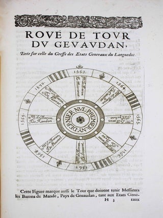 Recueil des tiltres, qualit&eacute;s, blazons et armes des seigneurs barons des Estats G&eacute;n&eacute;raux de la province de Languedoc tenus par son Altesse S&eacute;r&eacute;nissisme Monseigneur le Prince de Conty, en la ville de Montpellier, l'ann&eacute;e 1654.